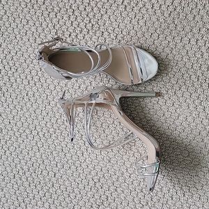 Strappy Silver Stilleto Heels